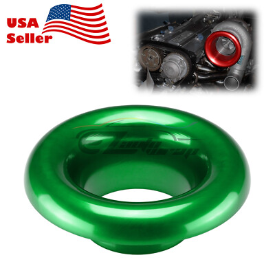 3'' Green Short Ram Cold Air Intake Turbo Horn Aluminum Velocity Stack Adapter