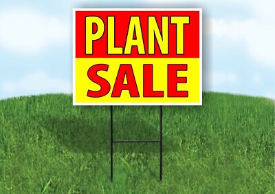 PLANT SALE RED YELLOW Plastic Yard Sign ROAD SIGN with Stand | eBay