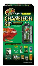 ZooMed ReptiBreeze Chameleon Starter Kit Setup 41x41x76cm Mesh Screen Cage