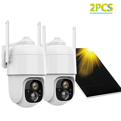 2X Solar Security Camera 1080P Wireless Outdoor Cam Human Detection 360°Guardian