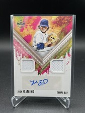 JOSH FLEMING 2021 Panini Diamond Kings Dual Patch Auto DKMS-JF Rays Rookie RC 🔥