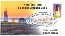 AO-4794-1, 2013, New England Lighthouses, FDC, Add-on Cachet, DCP, Point Judith,
