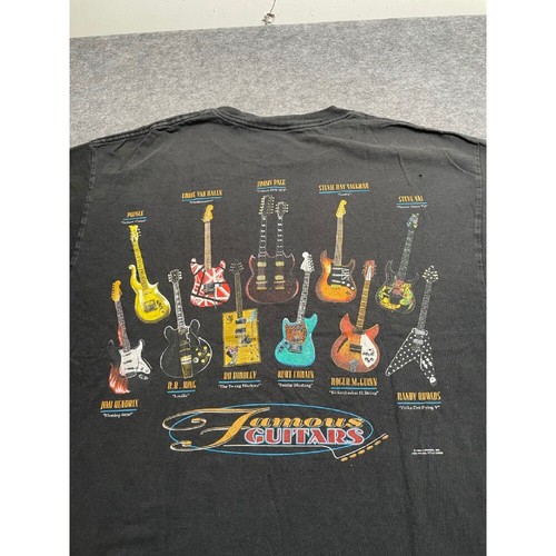 VTG 90s Randy Rhoads Delta Pro Weight Famous Guitars Graphic T-Shirt Band Tee XL - Picture 3 of 17
