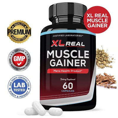 XL Real Muscle Gainer Men s Health Supplement 1484mg 60 Capsules