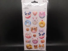 The paper studio stick a bilities Animal Donut Puffy stickers 18pc