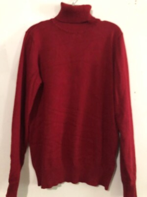 Joseph A. Que C'EST Silk Size M Turtle Neck Red Sweater Women Stylish