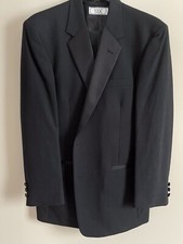 After Six Men  s 100 Wool Black Tuxedo w/Vest 41L