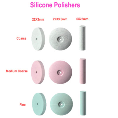 100pcs Dental Resin Base Polishing Wheels Bur Silicone Polisher Disk Coarse Fine
