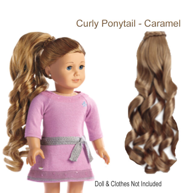 American Girl My Ag Curly Ponytail Caramel For 18 Dolls Hair Braid Style New