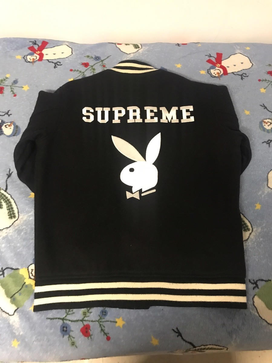 Supreme x Playboy Varsity Jacket size M Black | eBay Supreme x Playboy Varsity Jacket size M Black | eBay