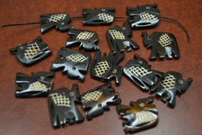 15 PCS CHOCOLATE BROWN ELEPHANT BUFFALO BONE BEADING BEADS 1" 749