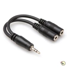 Hosa YMM-232 Cable 3.5mm TRS to Dual 1/8" TRSF Stereo Splitter Headphones 6"