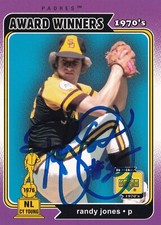 Randy Jones Signed 2001 Upper Deck Decade 1970's Padres Baseball Card #160 Auto