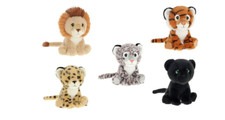 Keel Toys Keeleco Wild Animals 14cm Soft Toys Tiger Snow Leopard Jungle Cat Lion