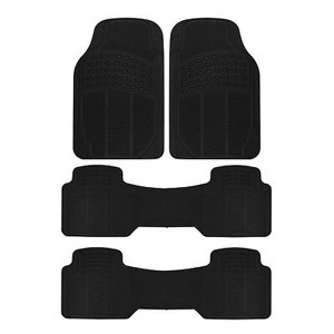 Tapis de plancher de voiture en caoutchouc lourd 3 Protection des lignes pour Nissan Pathfinder - noir