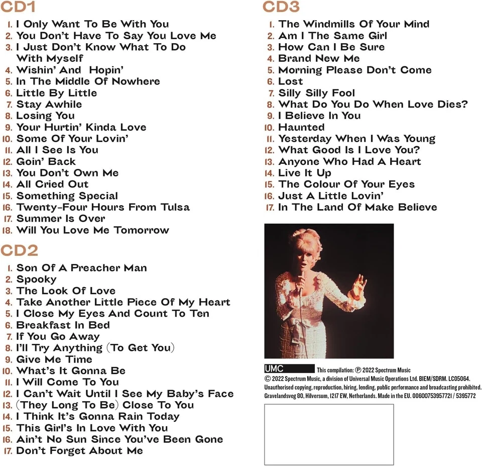 Dusty Springfield Best Of Essential dusty Springfield 3 CD Set [New & Sealed] - Image 2 of 2