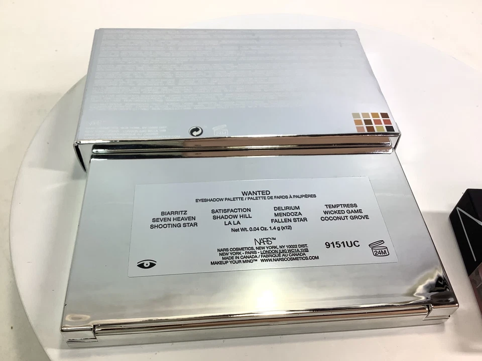 NARS Narcissist WANTED Eyeshadow Palette 12 Shades with NARS Lipstick & Pouch - Image 4 of 4