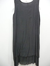 OMANGO j    Women's DRESS Size XL black gauzy shift sleeveless cot/poly midi