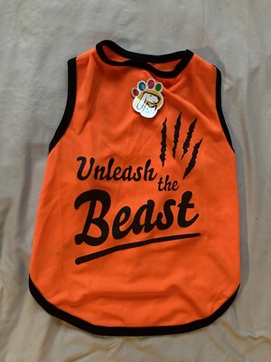 Unleash The Beast XL Pet Dog Shirt Bright Orange For 13-19 Kg 
