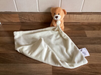 Get Comfy Teddybär orange & creme Tröster Stofftier Decke Schnuller