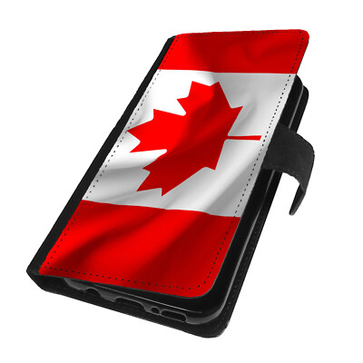 Schutz Hülle Kanada Canada Flip Tasche Flagge Flag Fahne Etui Cover Silikon #174