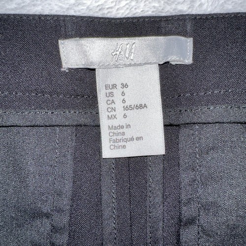H&M schwarze Anzughose in voller Länge zum Aufflammen knöchelgeteilter Schlitz Größe 6 neu ohne Etikett - Bild 4 von 9