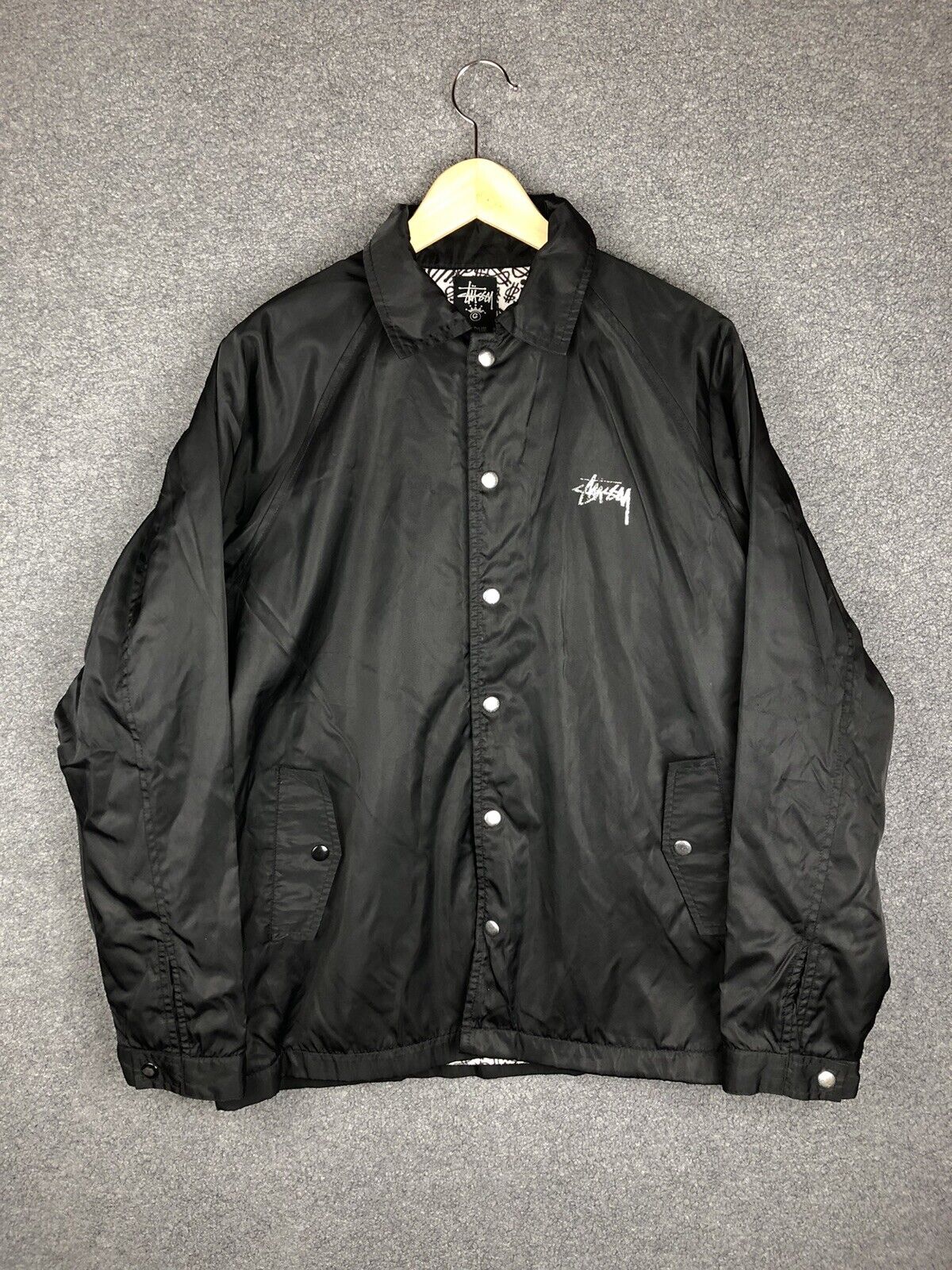 Vintage Stussy Coat Dollars Monogram M Mens Nylon Jacket