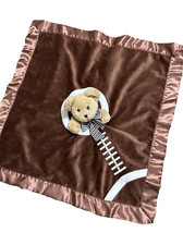 Bearington Baby Teddy Bear Football Security Blanket Lovey Brown