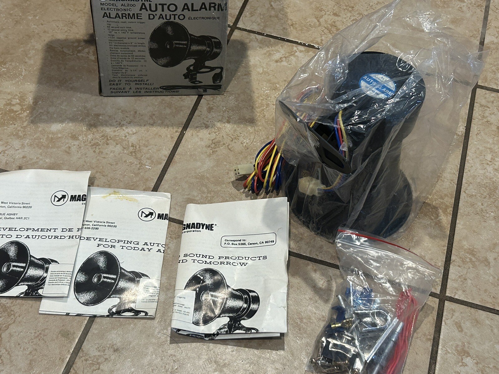 Vintage Car Alarm Magnadyne Al 200 Old School 1980s COMPLETE NOS w Box w Manuals