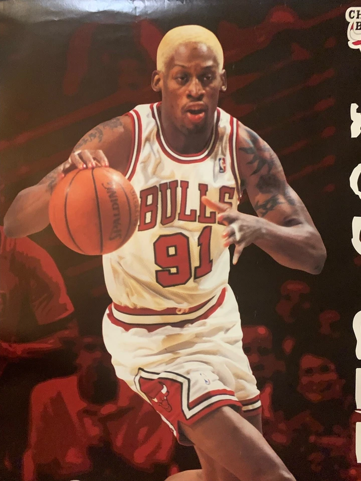 Póster original 1995 de Dennis Rodman “Reb.ull” de los Chicago Bulls de colección Foto 2 de 4