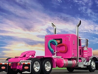 1/64 Bianco Peterbilt 389 Con Rimorchio A Tre Assi Landoll - Foto 4