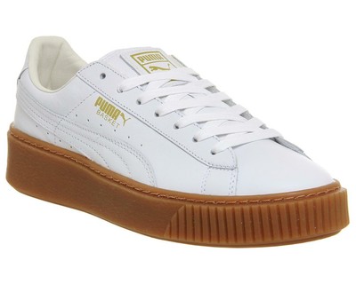 Puma Basket Gold Foil White Leather 