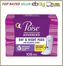 Poise Plus Incontinence Pads, Ultimate Absorbency Long, 108-count