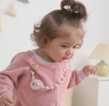 Seposeve Silicone Pacifier Clips- 2 Pack -Pink -R0189