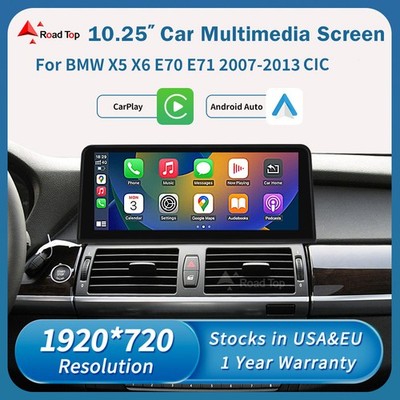 10,25'' Wireless CarPlay Auto Touchscreen für BMW X5/X6 E70/71 2011-2013 mit CIC