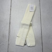 Fashion Nova Leg Warmers Womens One Size White Pilates Girly Ribbed Knit Cuff