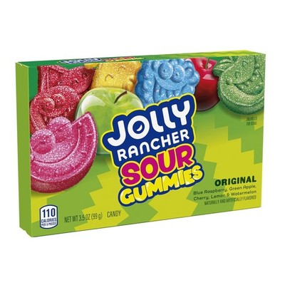 JOLLY RANCHER Sour Gummies Assorted Fruit Gummy Candy Box, 3.5 oz | Sour Candy, 