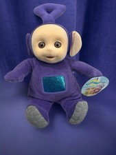 Eden Teletubbies Tinky Winky Purple Pellet Plush Felt Faced 1998 Doll w/ Tag