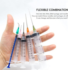 Glue Applicator Syringe with Blunt Tip Needle and Cap, for Liquid, Glue, Ink,...