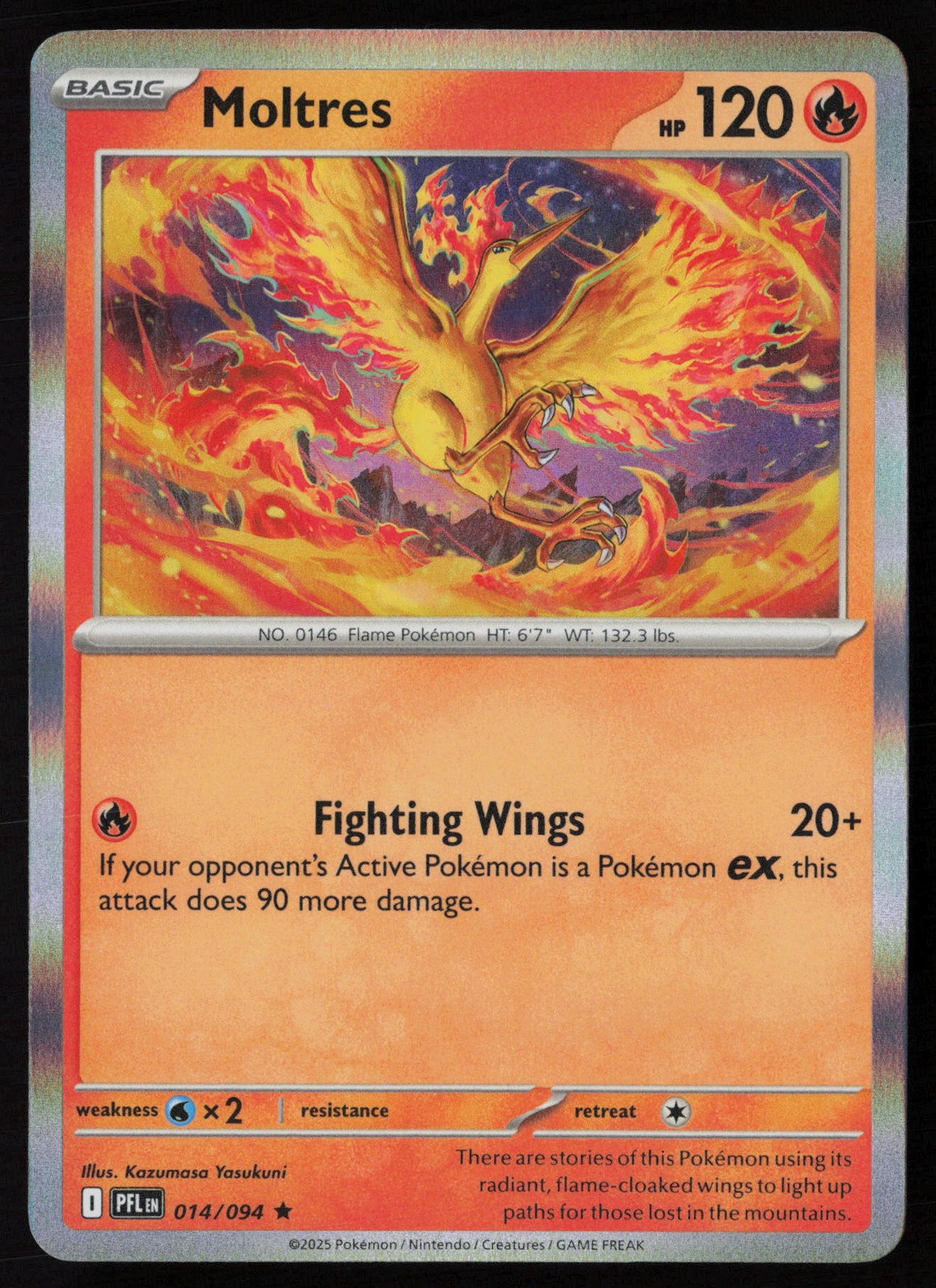 Pokemon Moltres 014/094 ME02: Phantasmal Flames Normal Pack Fresh - NM
