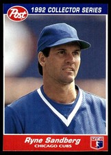 Ryne Sandberg 1992 Post Cereal #2 Cubs MLB READ FREE SHIPPING AutographDen