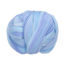 Wool Roving Yarn, 100G/3.53OZ Felting Wool Pure Roving Yarn, Purple Blue