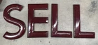 Vintage 24” Porcelain Letters SELL Trade Sign JENNEY Oil Colors