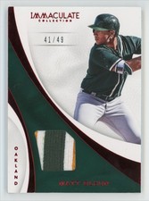 Matt Olson 2017 Panini Immaculate Swatches Prime Red /49 Jersey #S-MO Oakland