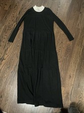 Little Parni Black Maxi Dress White Mock Neck Size 14y
