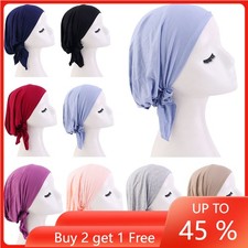 Arab Women Beanie Turban Hat Stretch Inner Cap Hijab Cancer Chemo Cap Head Wrap