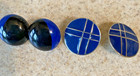 LOT OF 2 PAIR OF VINTAGE BLUE & SILVER TONE AND BLUE & BLACK PIERCED EARRINGS — photo 1