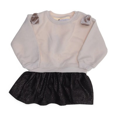 Zara, Kleid, Größe: 92, Beige/Schwarz, Baumwolle/Elasthan, Mädchen #Rvk