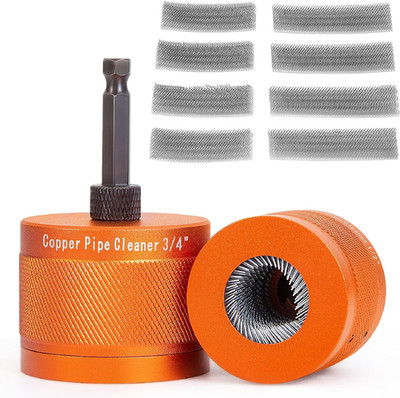 1/2'' & 3/4'' Metal Copper Pipe Cleaner Set with 1/4 Hex Shank,Each Set Additional