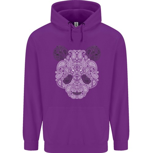 Paisley Panda Bear Childrens Kids Hoodie - Picture 15 of 31